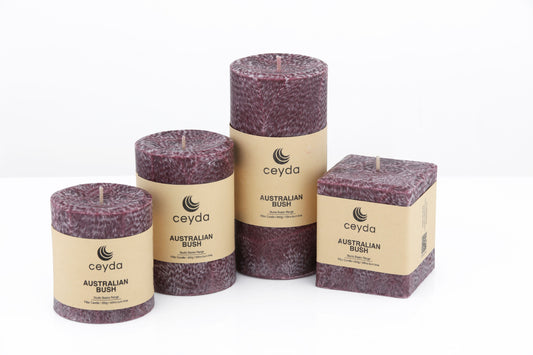 Australian Bush Scented Pillar Candle- Plum Charcoal