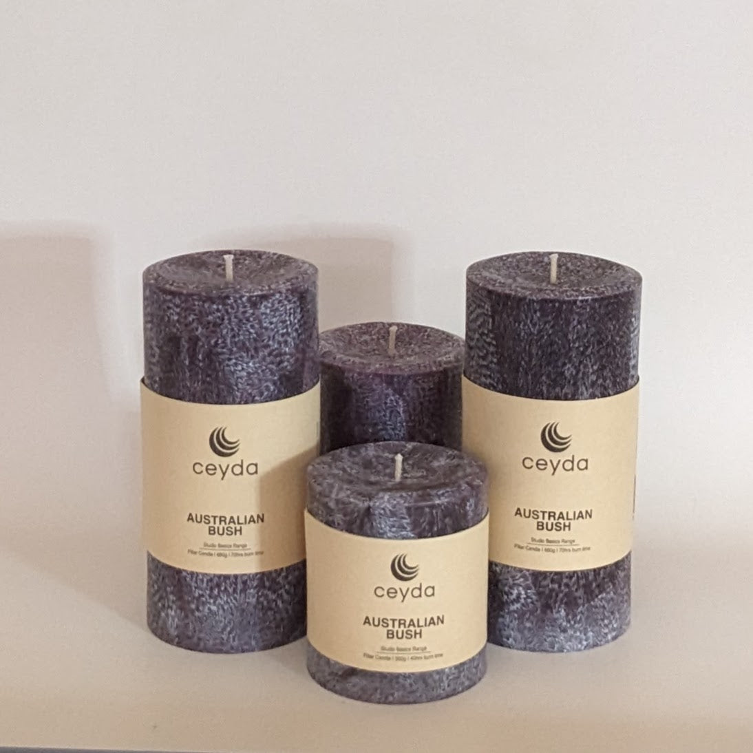 Australian Bush Scented Pillar Candle- Plum Charcoal