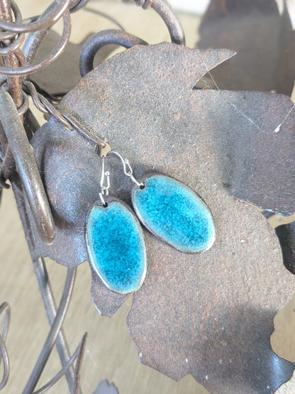 Ceramic Dangle Earrings- blue(Copy)
