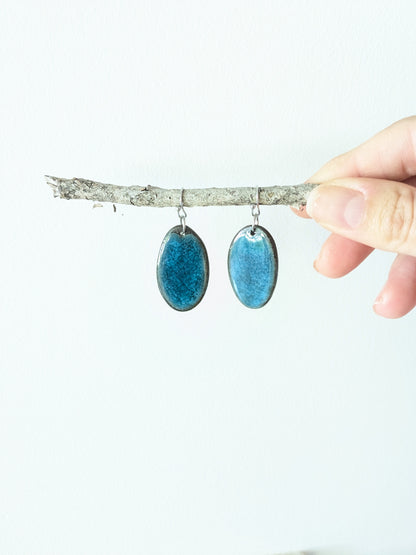 Ceramic Dangle Earrings- blue(Copy)