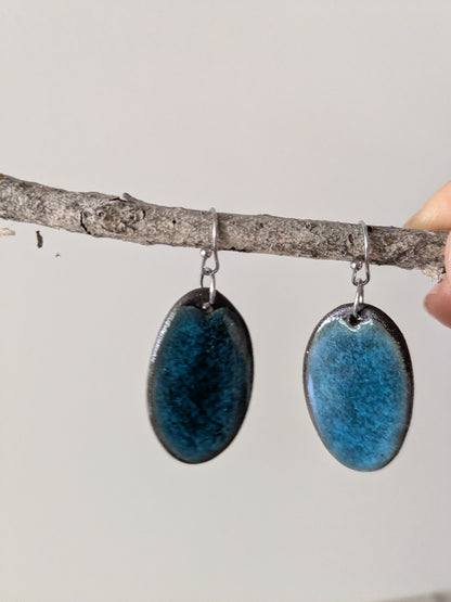 Ceramic Dangle Earrings- blue(Copy)