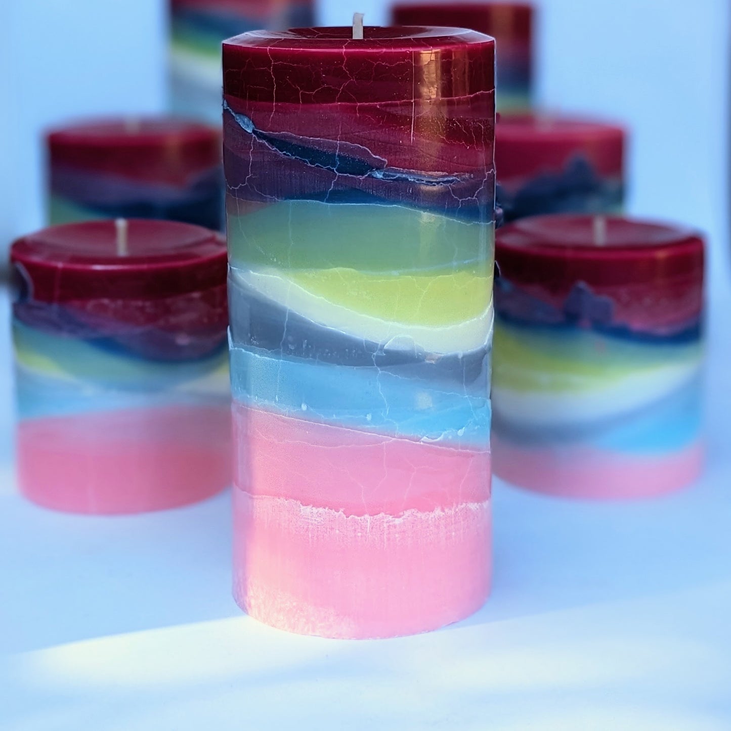 Sherbet Bomb -Lemongrass Scented Pillar Candles