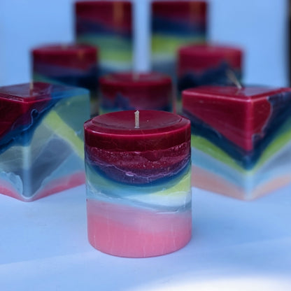 Sherbet Bomb -Lemongrass Scented Pillar Candles