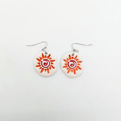 Sunburst Ceramic Earrings