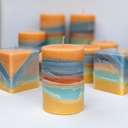 Jupiter Sunrise - Citrine Vanilla Scented Pillar Candle