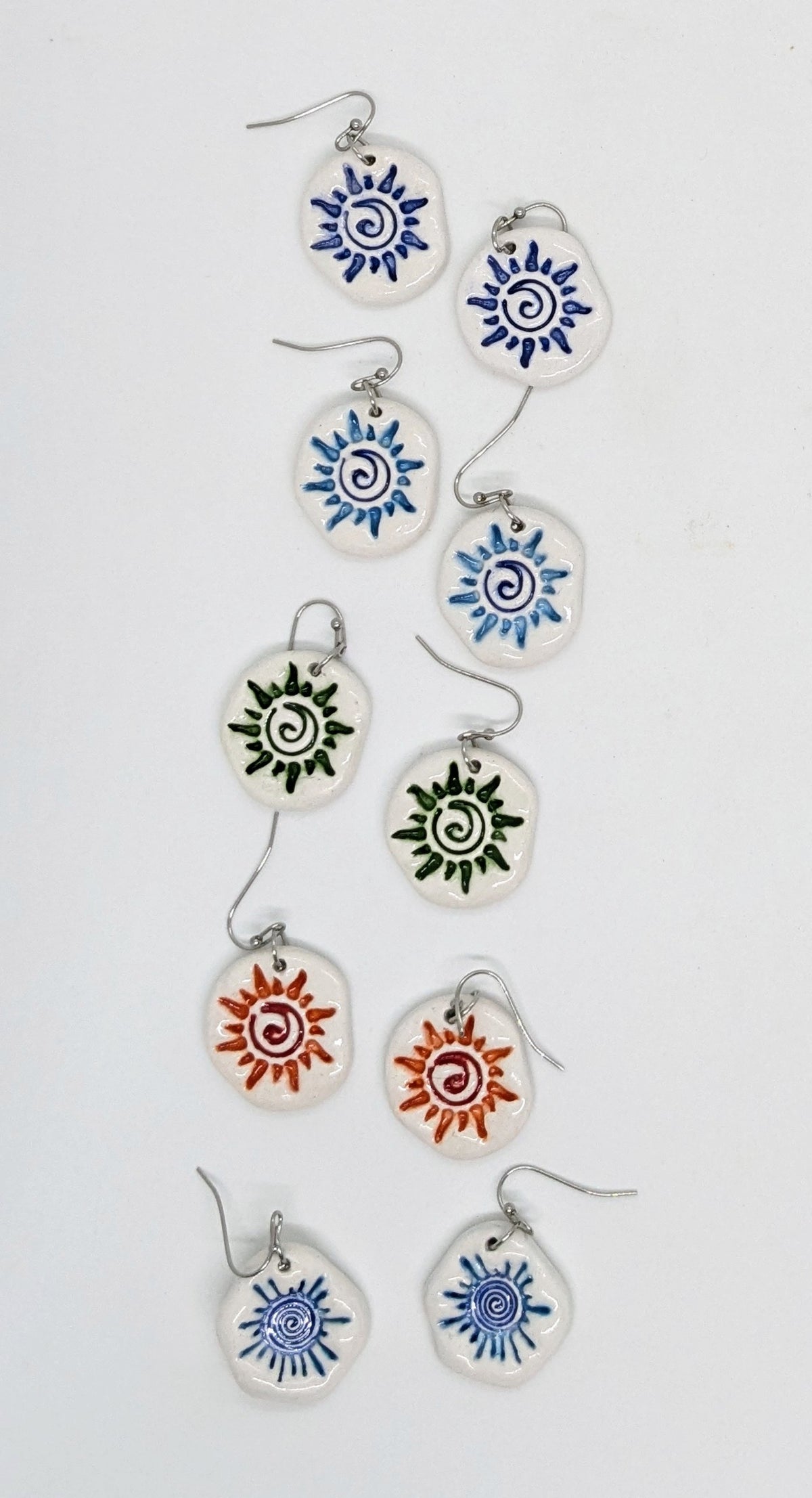 Sunburst Ceramic Earrings