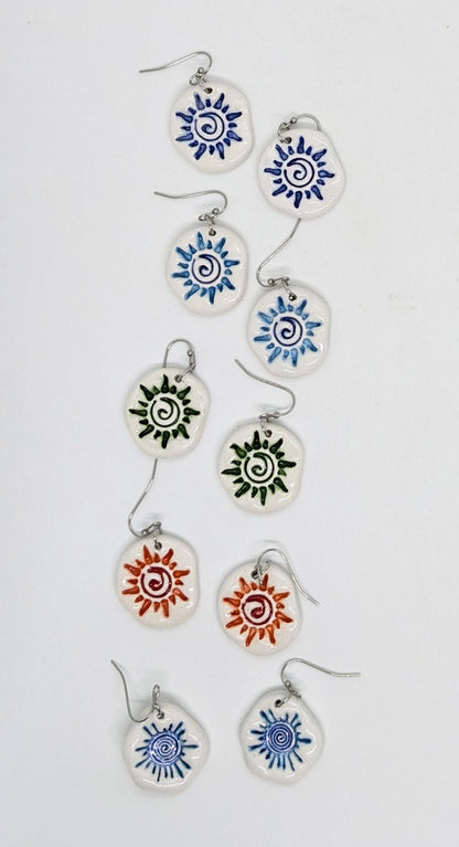 Sunburst Ceramic Earrings