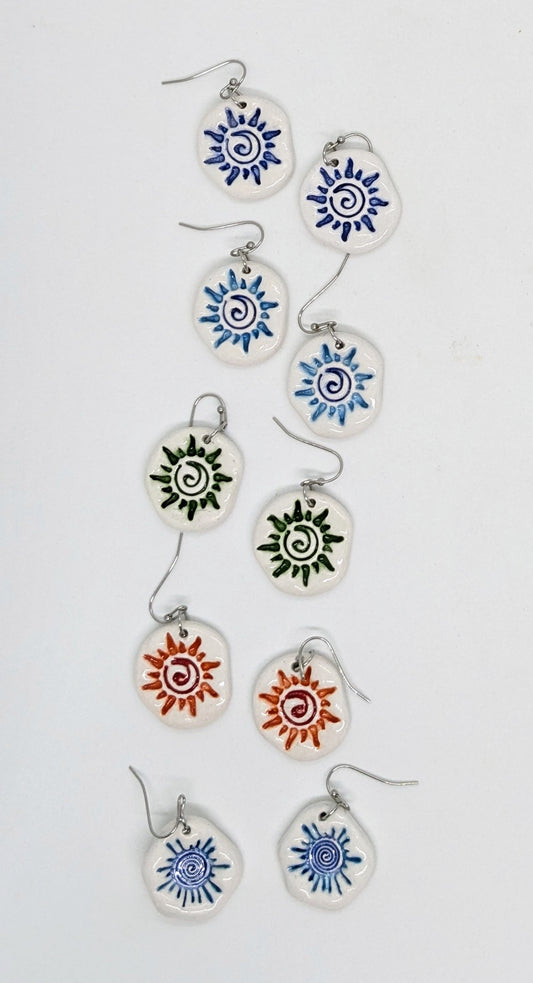 Sunburst Ceramic Earrings