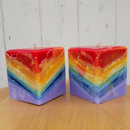 Dreamweaver - Musk Scented Rainbow Pillar Candle