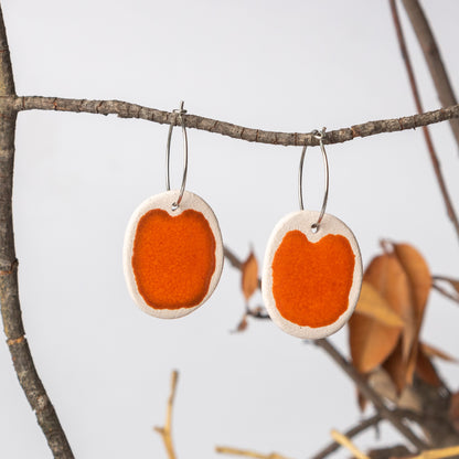 Ceramic Dangle Earrings- Orange