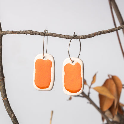 Ceramic Dangle Earrings- Orange