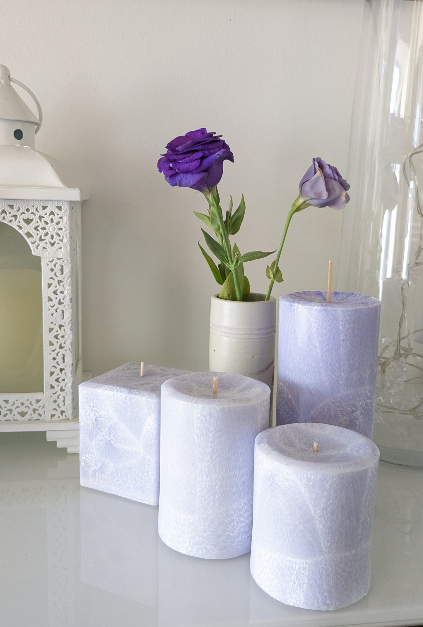 Lavender Scented Pillar Candle - Lavender Colour