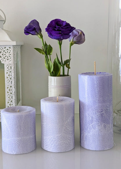 Lavender Scented Pillar Candle - Lavender Colour